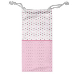 Love Polka Dot White Pink Line Jewelry Bag by Mariart