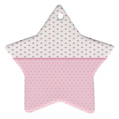 Love Polka Dot White Pink Line Star Ornament (two Sides) by Mariart