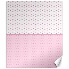 Love Polka Dot White Pink Line Canvas 20  X 24   by Mariart