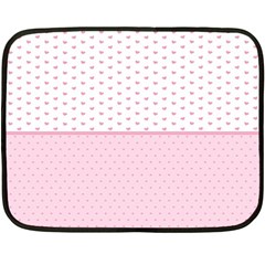 Love Polka Dot White Pink Line Fleece Blanket (mini)