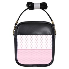 Love Polka Dot White Pink Line Girls Sling Bags by Mariart