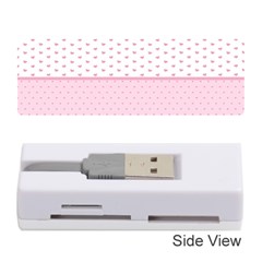 Love Polka Dot White Pink Line Memory Card Reader (stick) 