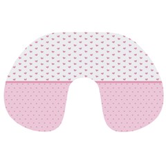 Love Polka Dot White Pink Line Travel Neck Pillows by Mariart