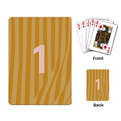 Number 1 Line Vertical Yellow Pink Orange Wave Chevron Playing Card