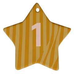 Number 1 Line Vertical Yellow Pink Orange Wave Chevron Star Ornament (two Sides)