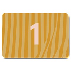 Number 1 Line Vertical Yellow Pink Orange Wave Chevron Large Doormat 