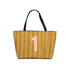 Number 1 Line Vertical Yellow Pink Orange Wave Chevron Shoulder Handbags by Mariart