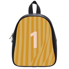 Number 1 Line Vertical Yellow Pink Orange Wave Chevron School Bags (small) 