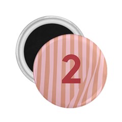 Number 2 Line Vertical Red Pink Wave Chevron 2 25  Magnets