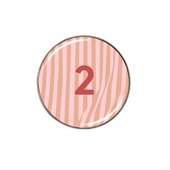 Number 2 Line Vertical Red Pink Wave Chevron Hat Clip Ball Marker by Mariart