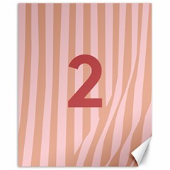 Number 2 Line Vertical Red Pink Wave Chevron Canvas 16  X 20   by Mariart