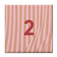 Number 2 Line Vertical Red Pink Wave Chevron Face Towel