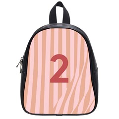 Number 2 Line Vertical Red Pink Wave Chevron School Bags (small)  by Mariart