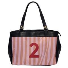 Number 2 Line Vertical Red Pink Wave Chevron Office Handbags