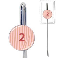 Number 2 Line Vertical Red Pink Wave Chevron Book Mark by Mariart