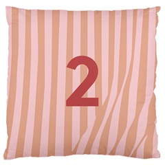 Number 2 Line Vertical Red Pink Wave Chevron Large Flano Cushion Case (one Side)