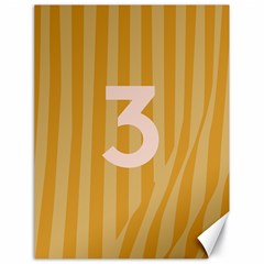 Number 3 Line Vertical Yellow Pink Orange Wave Chevron Canvas 18  X 24   by Mariart