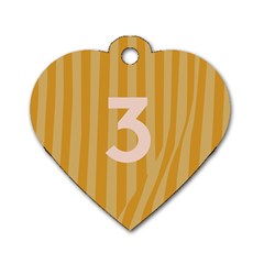 Number 3 Line Vertical Yellow Pink Orange Wave Chevron Dog Tag Heart (two Sides) by Mariart