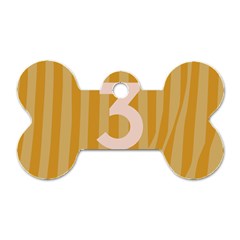 Number 3 Line Vertical Yellow Pink Orange Wave Chevron Dog Tag Bone (two Sides) by Mariart