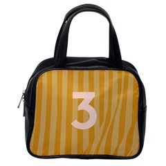 Number 3 Line Vertical Yellow Pink Orange Wave Chevron Classic Handbags (one Side) by Mariart