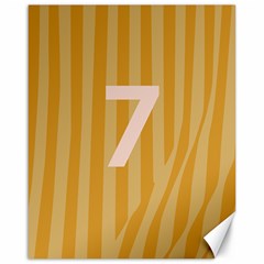 Number 7 Line Vertical Yellow Pink Orange Wave Chevron Canvas 16  X 20   by Mariart