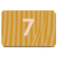 Number 7 Line Vertical Yellow Pink Orange Wave Chevron Large Doormat 