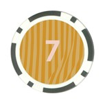 Number 7 Line Vertical Yellow Pink Orange Wave Chevron Poker Chip Card Guard (10 pack) Front