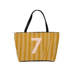 Number 7 Line Vertical Yellow Pink Orange Wave Chevron Shoulder Handbags Back