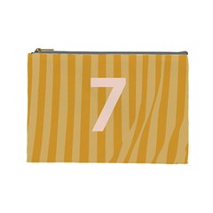 Number 7 Line Vertical Yellow Pink Orange Wave Chevron Cosmetic Bag (large) 