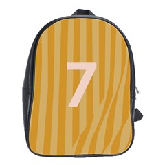 Number 7 Line Vertical Yellow Pink Orange Wave Chevron School Bags(large) 