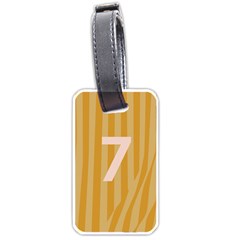Number 7 Line Vertical Yellow Pink Orange Wave Chevron Luggage Tags (one Side) 