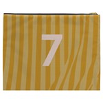 Number 7 Line Vertical Yellow Pink Orange Wave Chevron Cosmetic Bag (XXXL)  Back