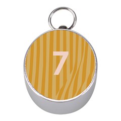 Number 7 Line Vertical Yellow Pink Orange Wave Chevron Mini Silver Compasses by Mariart