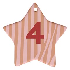 Number 4 Line Vertical Red Pink Wave Chevron Star Ornament (two Sides) by Mariart