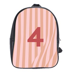 Number 4 Line Vertical Red Pink Wave Chevron School Bags(large)  by Mariart