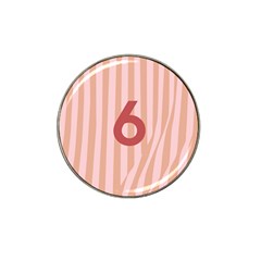 Number 6 Line Vertical Red Pink Wave Chevron Hat Clip Ball Marker