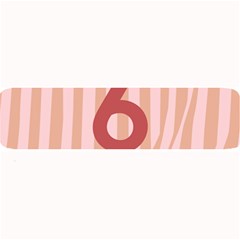 Number 6 Line Vertical Red Pink Wave Chevron Large Bar Mats