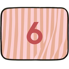 Number 6 Line Vertical Red Pink Wave Chevron Double Sided Fleece Blanket (mini) 