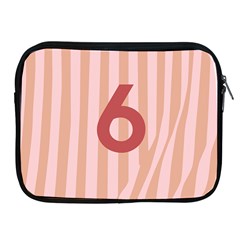 Number 6 Line Vertical Red Pink Wave Chevron Apple Ipad 2/3/4 Zipper Cases by Mariart