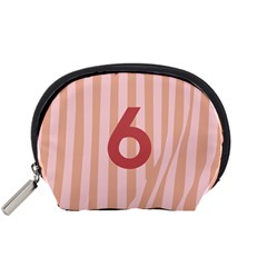 Number 6 Line Vertical Red Pink Wave Chevron Accessory Pouches (small)  by Mariart