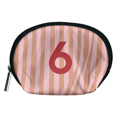 Number 6 Line Vertical Red Pink Wave Chevron Accessory Pouches (medium)  by Mariart