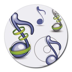 Notes Musical Elements Round Mousepads
