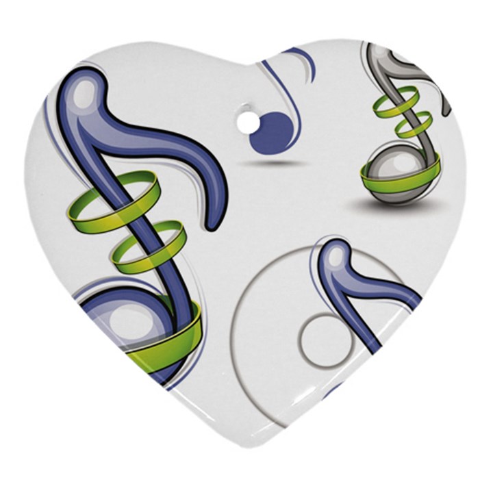 Notes Musical Elements Ornament (Heart)