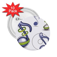 Notes Musical Elements 2 25  Buttons (10 Pack) 