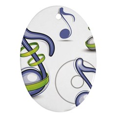 Notes Musical Elements Oval Ornament (two Sides)