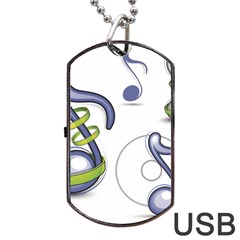 Notes Musical Elements Dog Tag Usb Flash (one Side) by Mariart