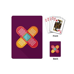 Plaster Scratch Sore Polka Line Purple Yellow Playing Cards (mini)  by Mariart