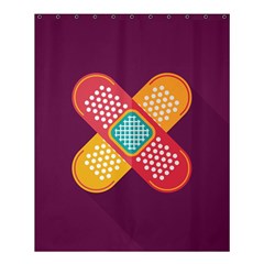 Plaster Scratch Sore Polka Line Purple Yellow Shower Curtain 60  X 72  (medium)  by Mariart