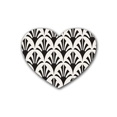 Parade Art Deco Style Neutral Vinyl Heart Coaster (4 Pack)  by Mariart