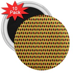 Points Cells Paint Texture Plaid Triangle Polka 3  Magnets (10 pack) 